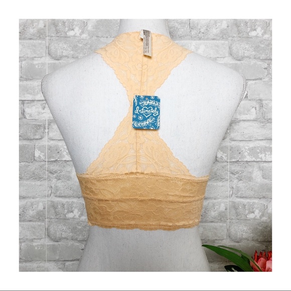 NWT FREE PEOPLE | Light Orange Galloon Racerback Lace Bralette XS - Picture 4 of 11